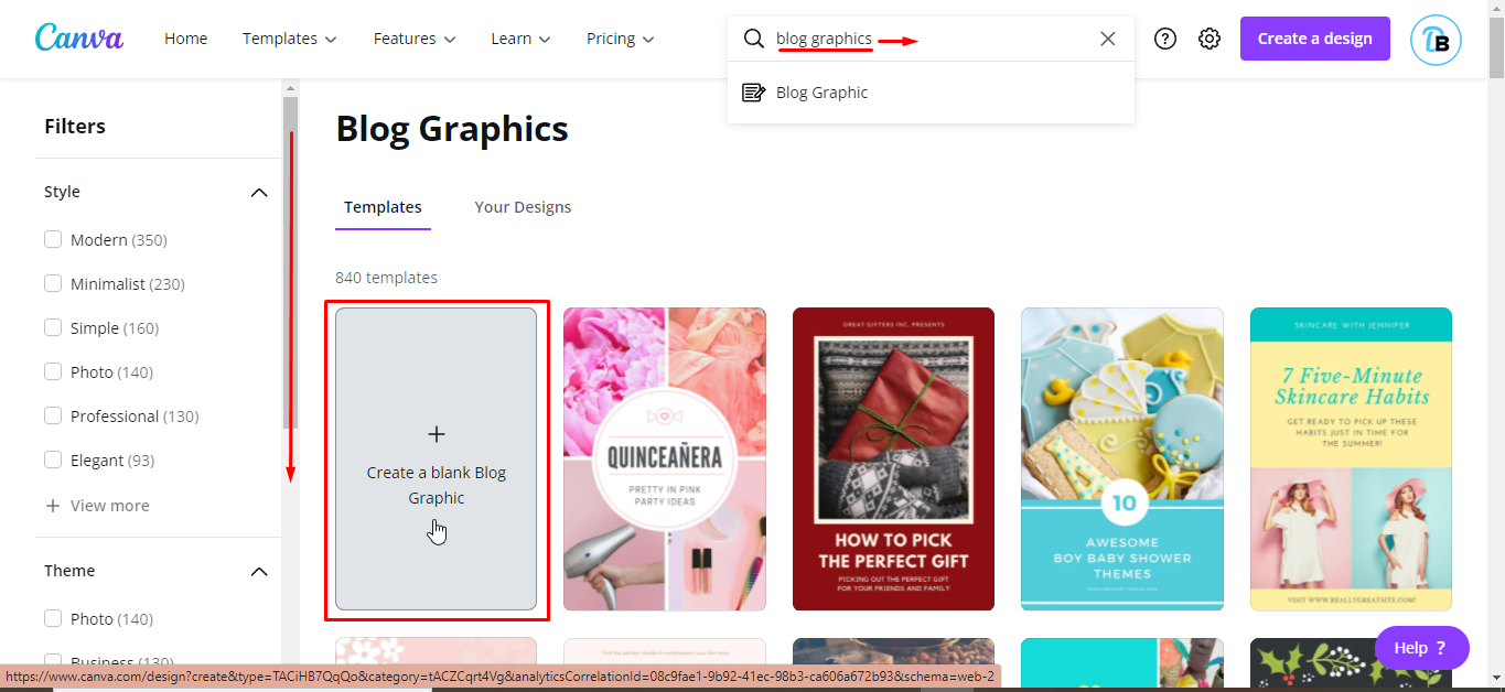 Create a Blog Image Template in Canva. 1