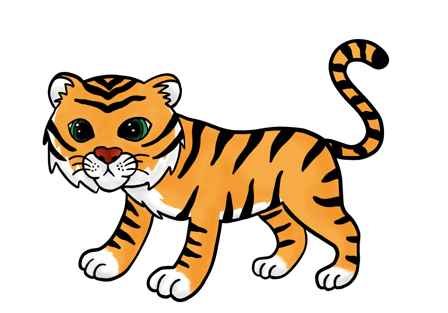 Cool Colored Tiger Drawings