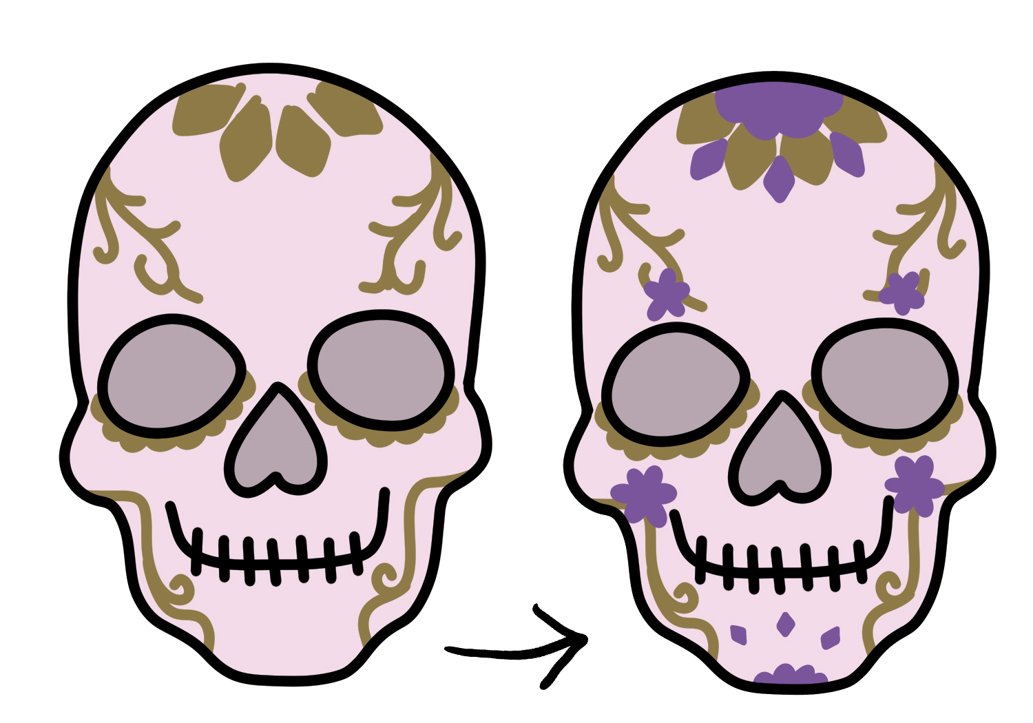 Easy Sugar Skull Sketch