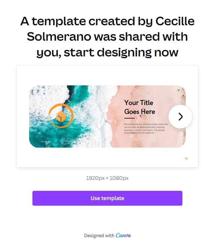 Use a template in Canva - Print presentation notes