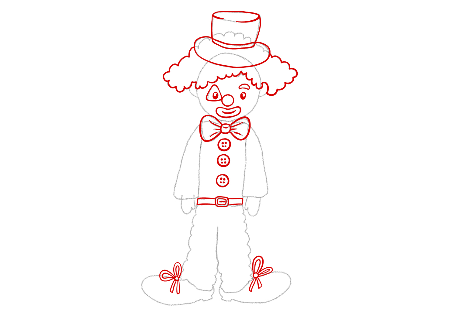 Outline the elements and details of your clown