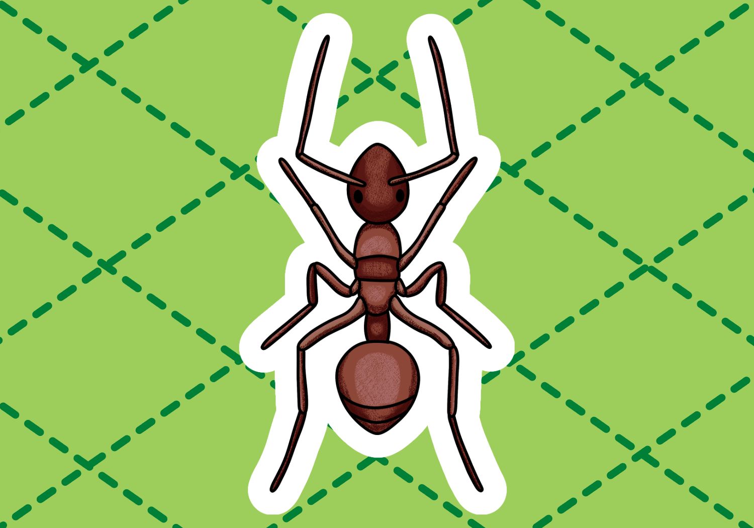 Ant as a good builder simple drawing Royalty Free Vector