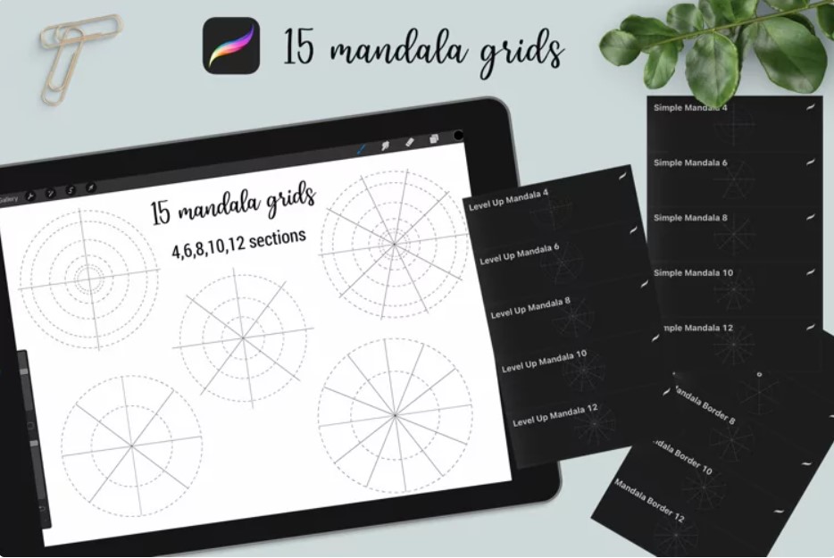 Free Procreate Mandala Grid Stamps