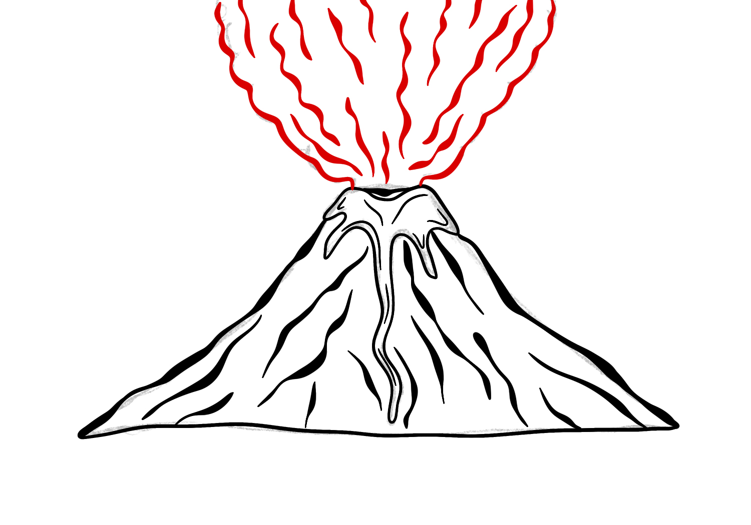 How To Draw A Volcano Design School How To Draw A Volcano Design School