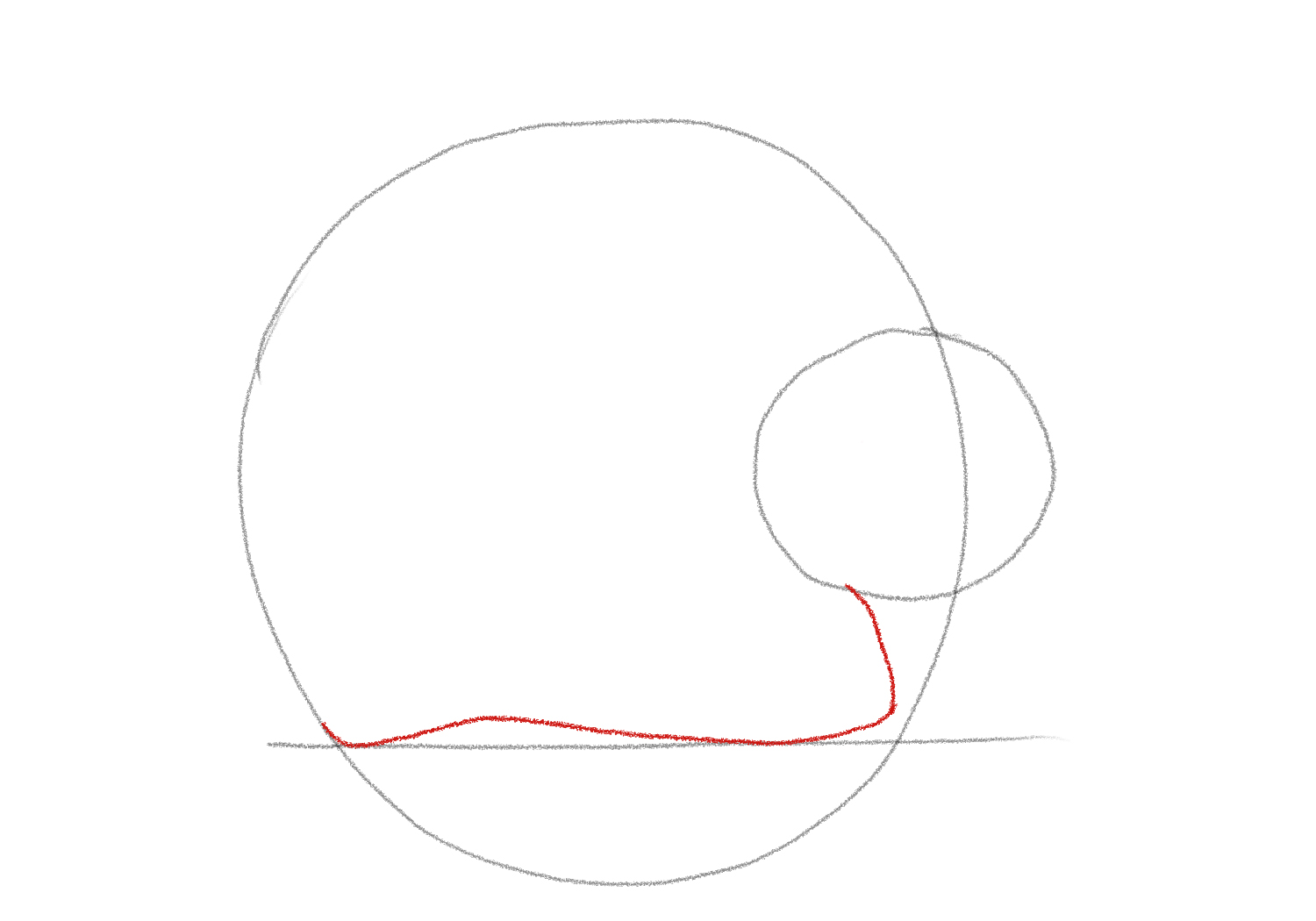 Sketch curved base for football helmet drawing