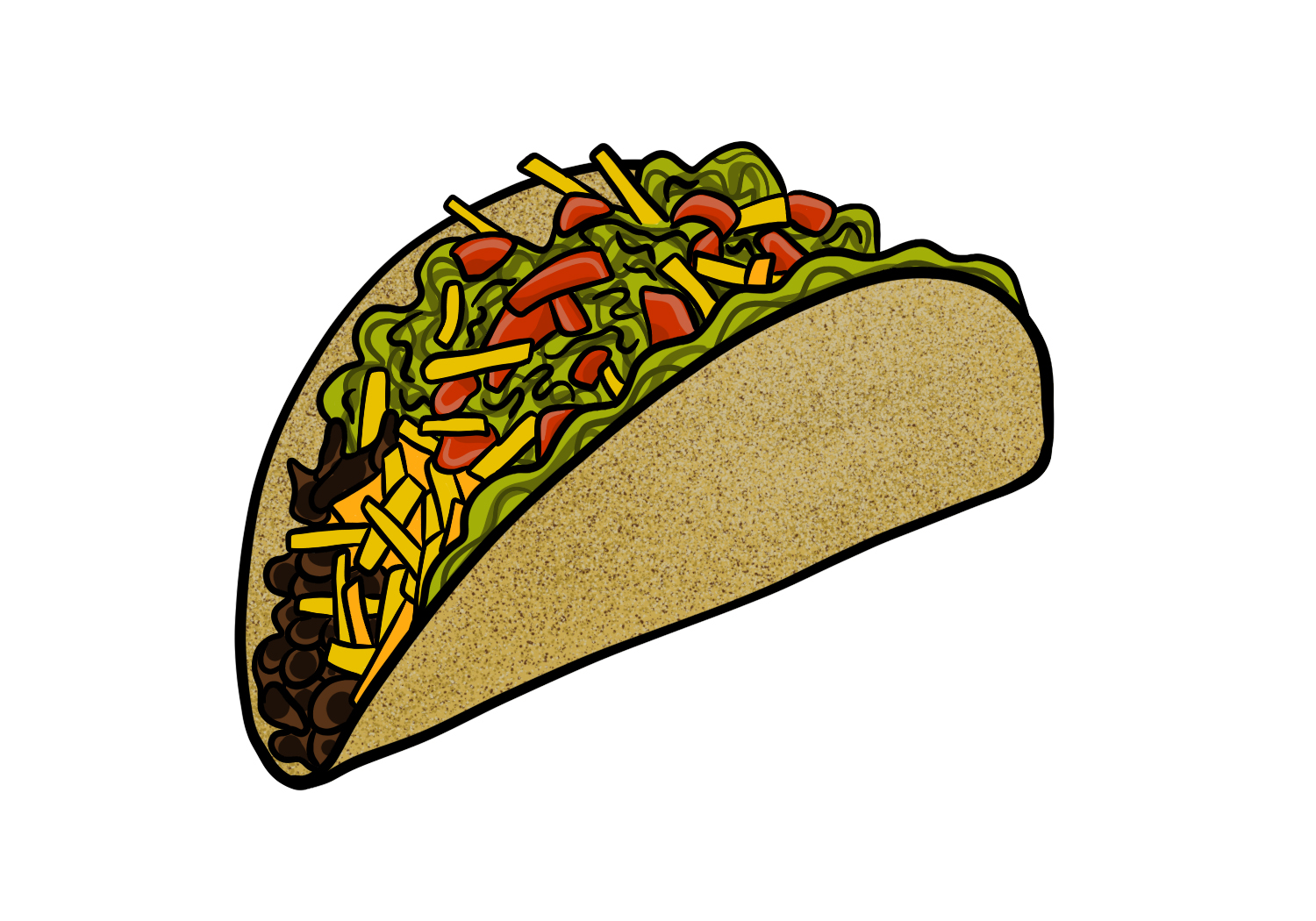 Add shadow details to taco filling - easy drawing tutorial